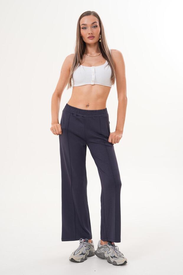 Kadın Yüksek Bel Çimalı Tek Alt Eşofman 250127 - - 2