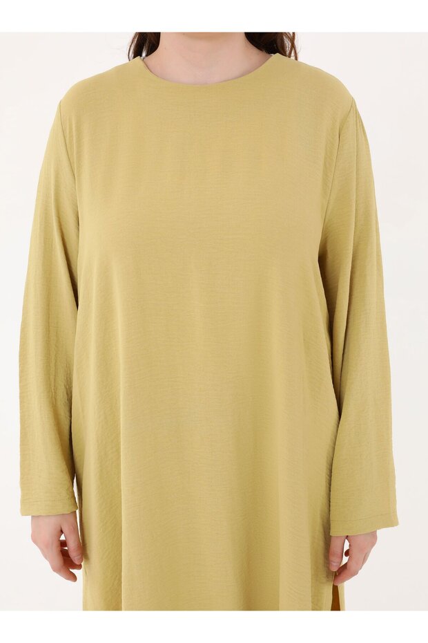 طقم مكون من قطعتين من Aerobin Basic Tunik&Pants مقاس كبير - أخضر فستق - - 5