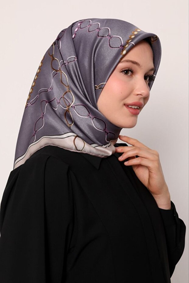 Chain Pattern Sparkling Crystal Scarf - 1