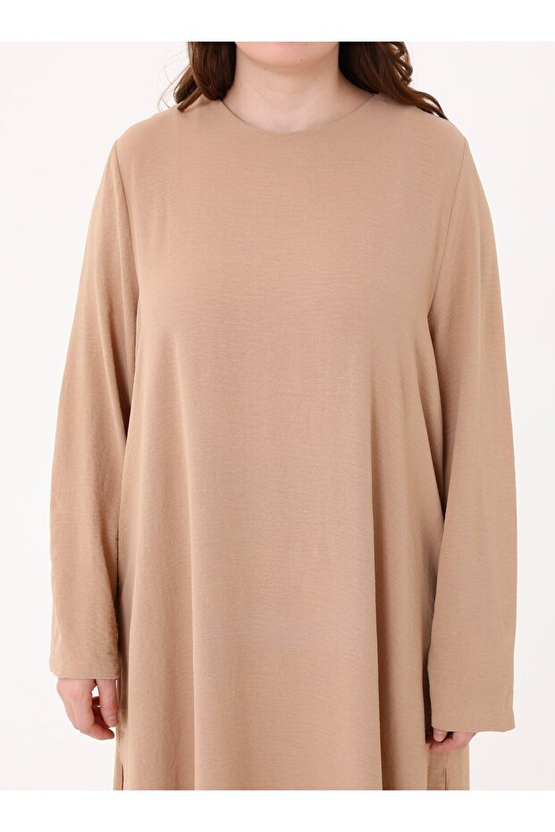 Aerobin Basic Tunic&Pants Plus Size Double Set - Camel - - 4