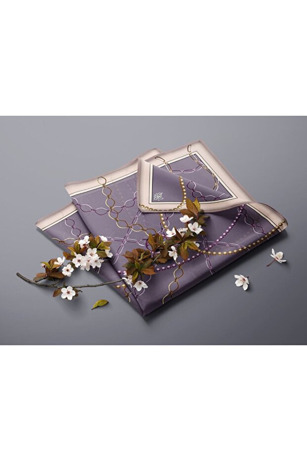 Chain Pattern Sparkling Crystal Scarf - 3