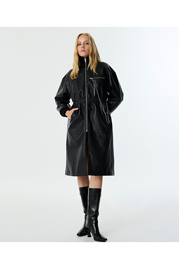 TRİKO MIX DERİ GÖRÜNÜMLÜ PARDÖSÜ - 5