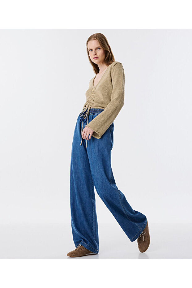 ELASTİK BEL JEAN PANTOLON - 2