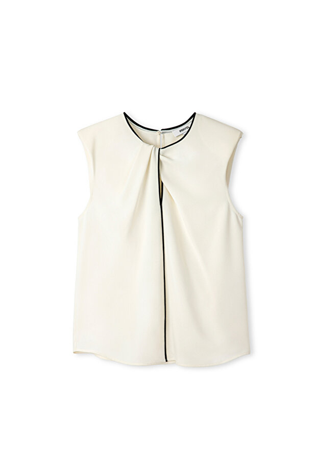 Kontrast biyeli bluz - 3