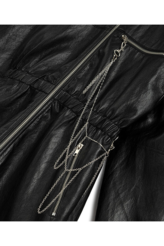 TRİKO MIX DERİ GÖRÜNÜMLÜ PARDÖSÜ - 4