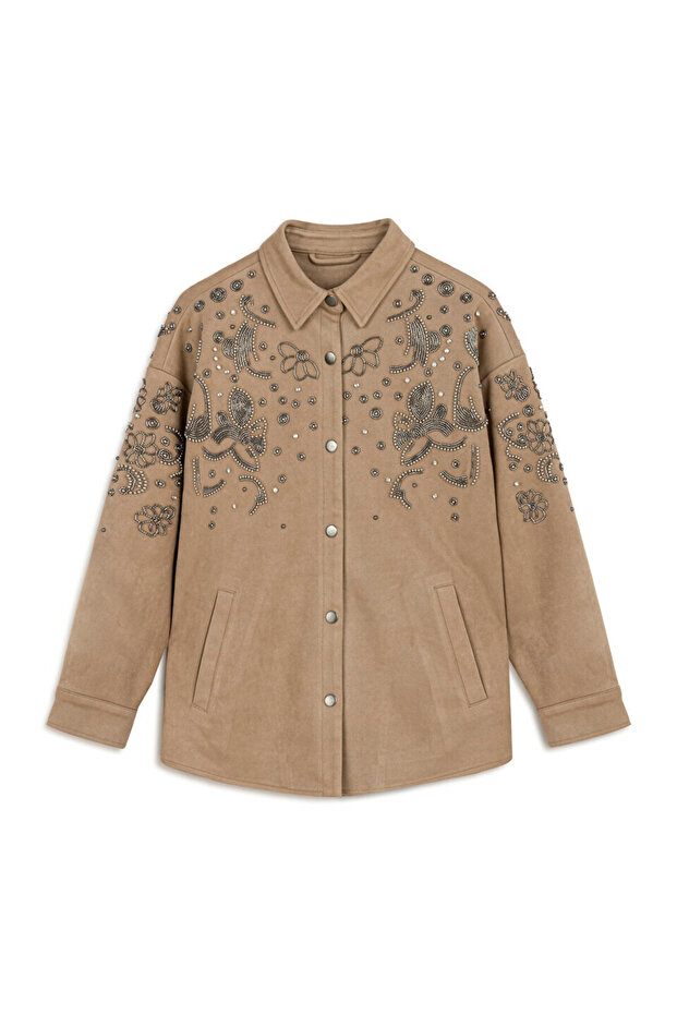 İŞLEMELİ GÖMLEK CEKET - 3