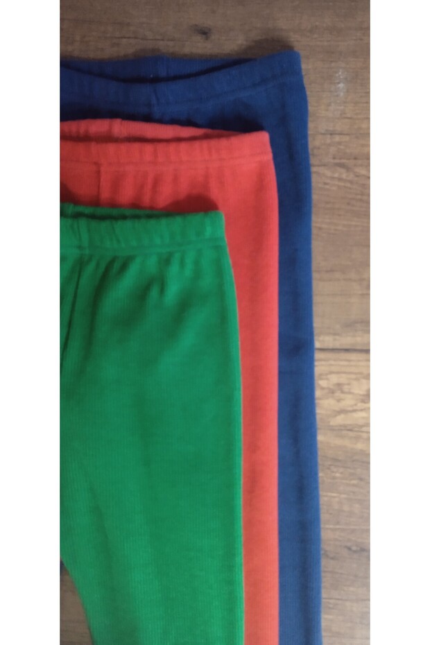 Ribbed Flexible 3-Piece Baby Tights Kids Tights Single Bottom
