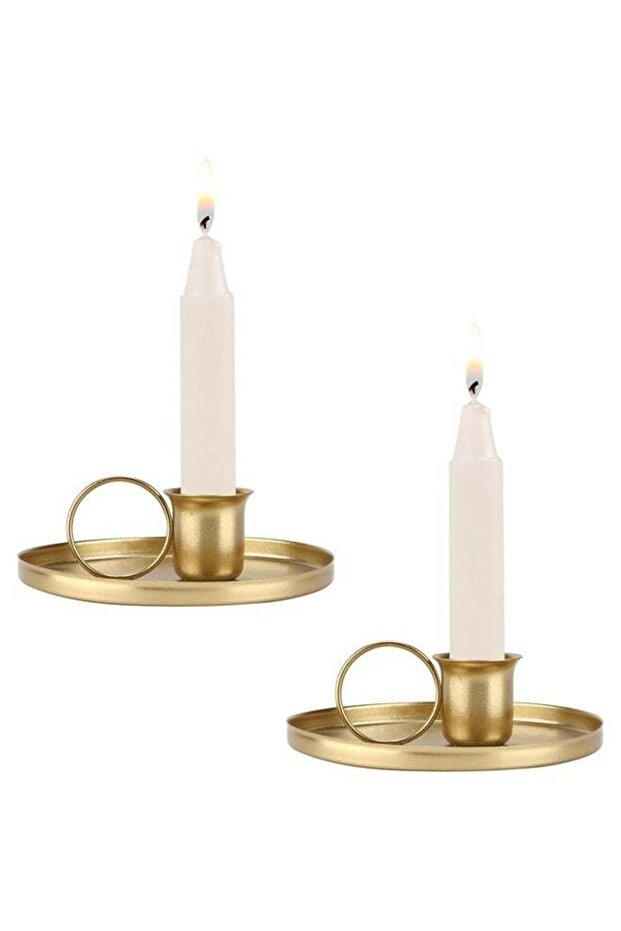 2Pcs Metal Taper Candle Holder, Candle Holders for Candlesticks Retro Iron Taper Candle Holders wit