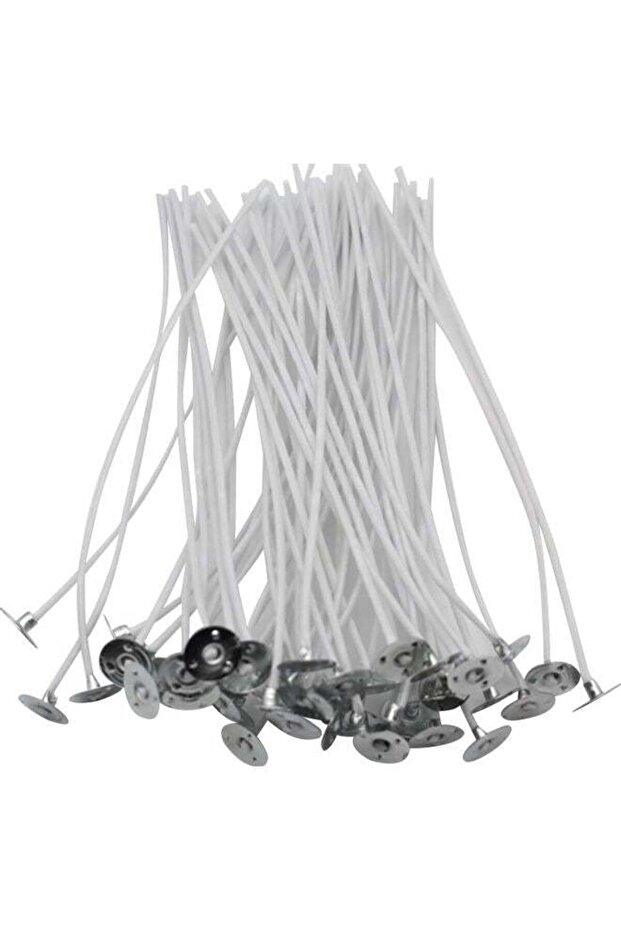 50-Piece Pre Waxed Candle Wicks White/Silver