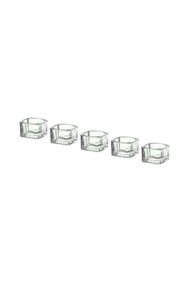 5-Piece Tealight Holder Set Clear 5x5cm