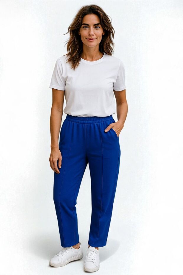 krep kumaş çıma detaylı esnek kalıp eşofman altı - 1