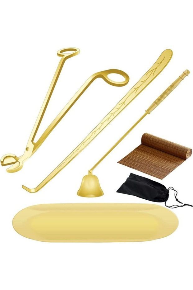 6 in 1 Candle Accessories Set Gold