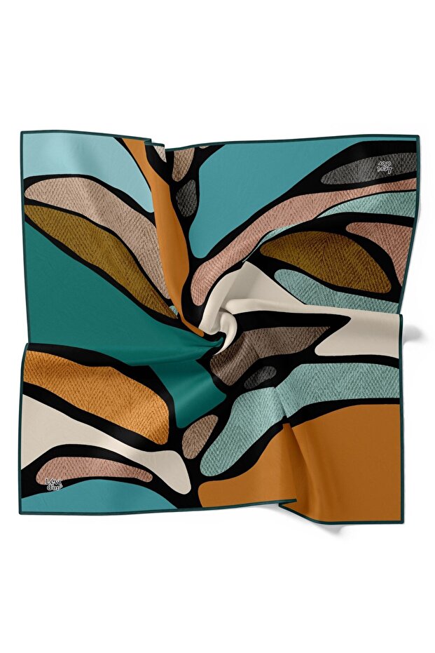 Abstract Geometric Pattern Sparkling Crystal Scarf - 1