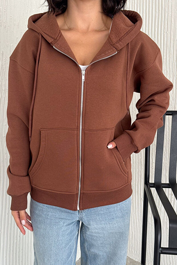 Unisex Zippered Hooded Sweatshirt – Casual Street Style