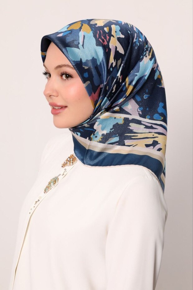 Batik Desen Işıltılı Kristal Eşarp - 1