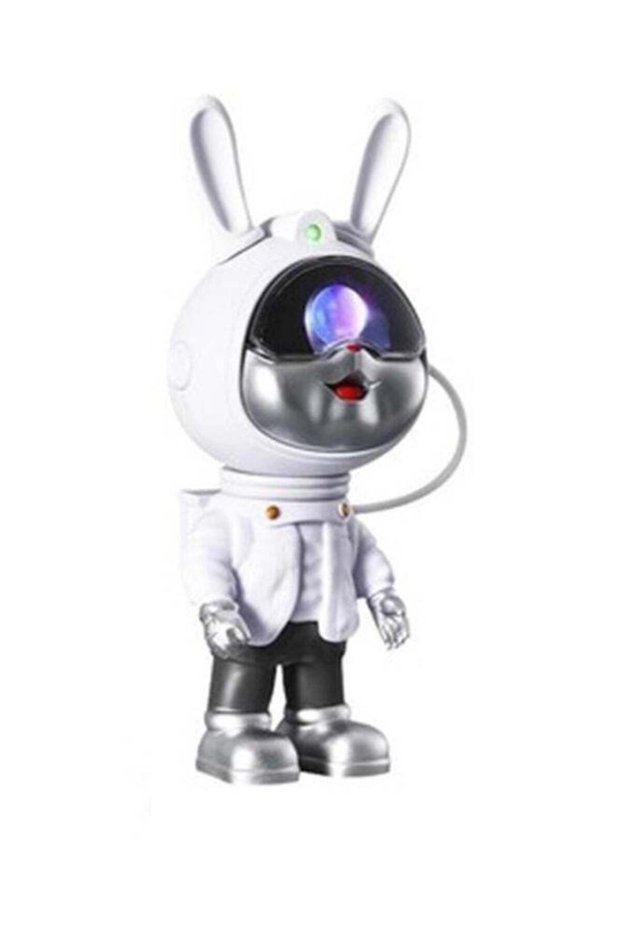 Bunny Astronaut Galaxy Projector Light – 360° Adjustable LED Nebula Projection with Remote Control