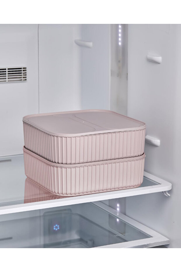 Stylish Stackable Practical Set of 6 Storage Containers 2X(1100ml) 2X(2600ml) 2X(6700ml) - 6