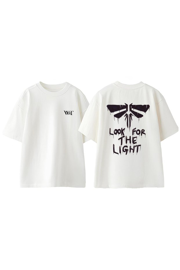 The Last of Us 9 Design Back Printed Cotton White Oversize T-Shirt