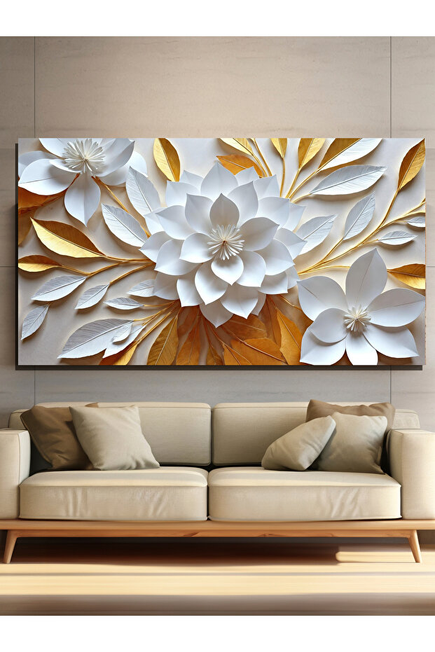 ÇİÇEK BASKILI KANVAS TABLO - 3