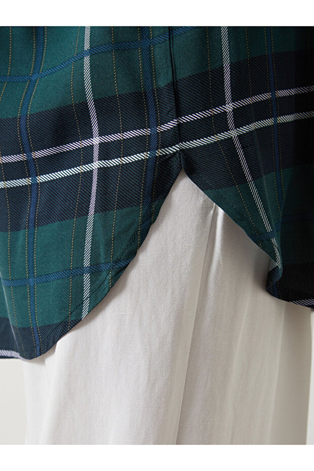 Ekose Kadın Gömlek - 3