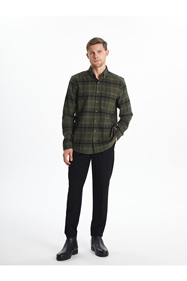 UZG Store'dan Stilinizi Oluşturun | Regular Fit Uzun Kollu Ekose Poplin Erkek Gömlek - 4
