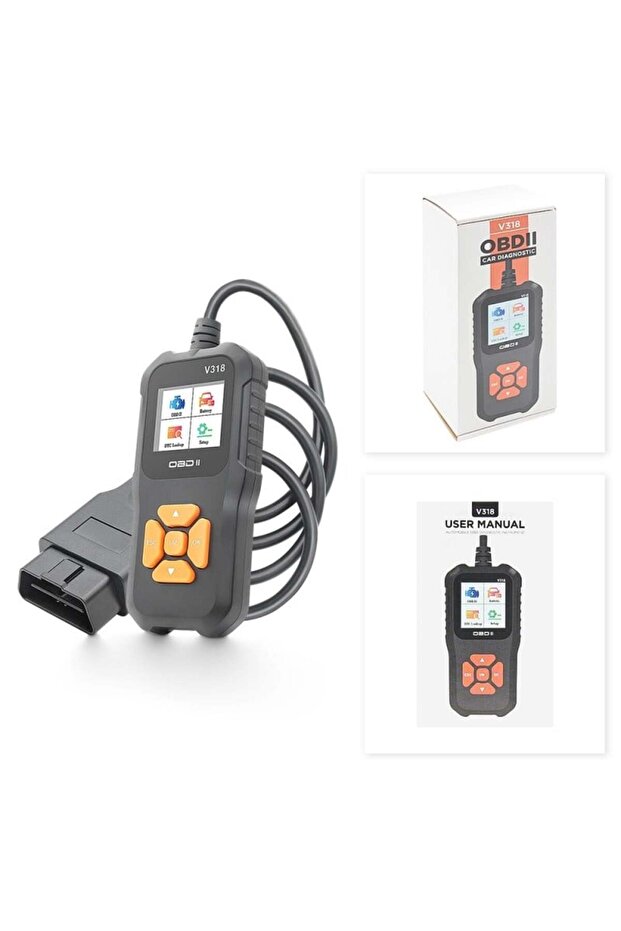 ® V318 Car Diagnostic Tester, Read/Clear Fault Codes, LCD, Battery/Charging System Scanner, - 7