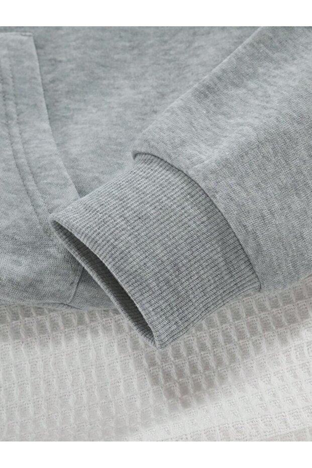 Kaplan Baskılı Kapüşonlu Oversize Sweatshirt - 3