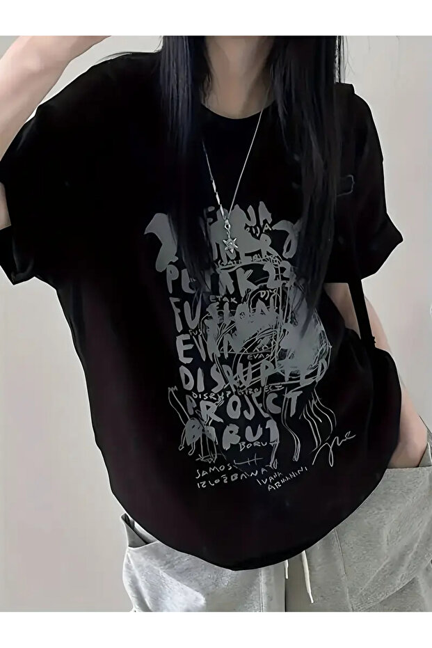 Streetwear Paint Printed Unisex Oversize T-Shirt