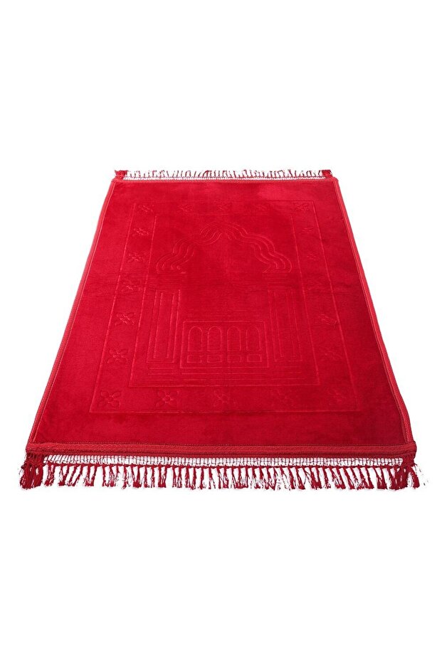 Dowry Gift Velvet Fringed Bridal Engagement Bundle Embossed Prayer Mat Luxury Prayer Rug Plush Prayer Rug