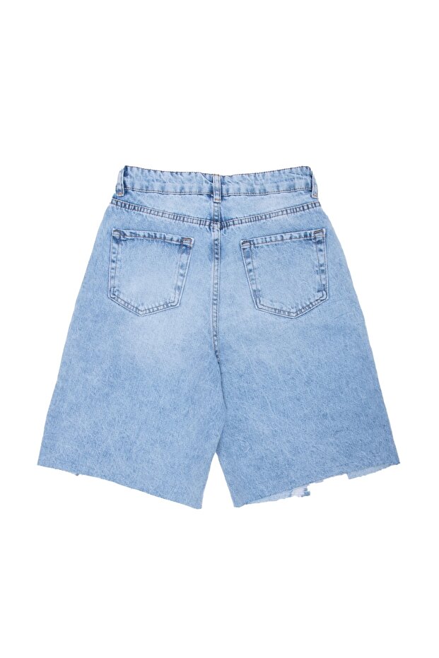 Denim Model Blue Jeans Capri - 2