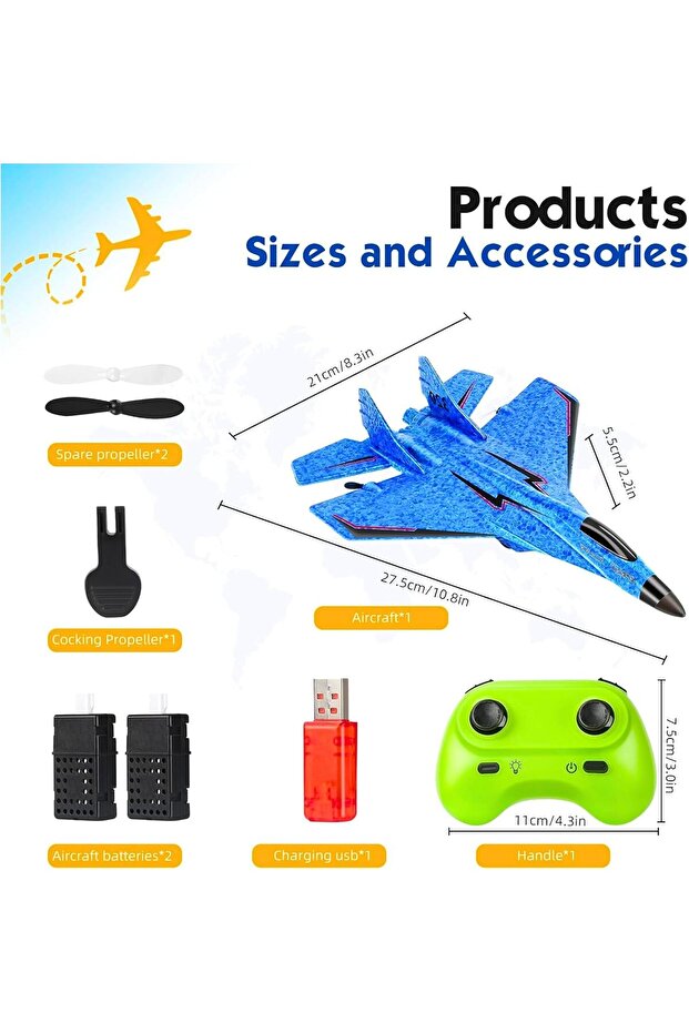 RC Plane, Remote Control Wireless Airplane Toy - F22 Fighter Model, 2.4GHz 2CH RC Plane with - 3