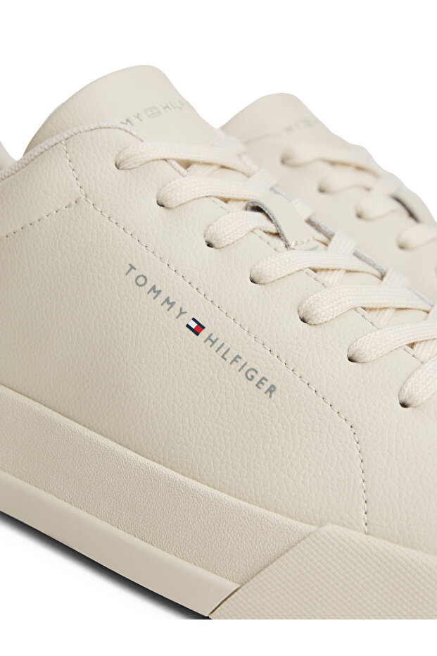Tommy Hilfiger Men New Sprint/Grey Whisper Court Leather Detail Low Top Sneakers - 6