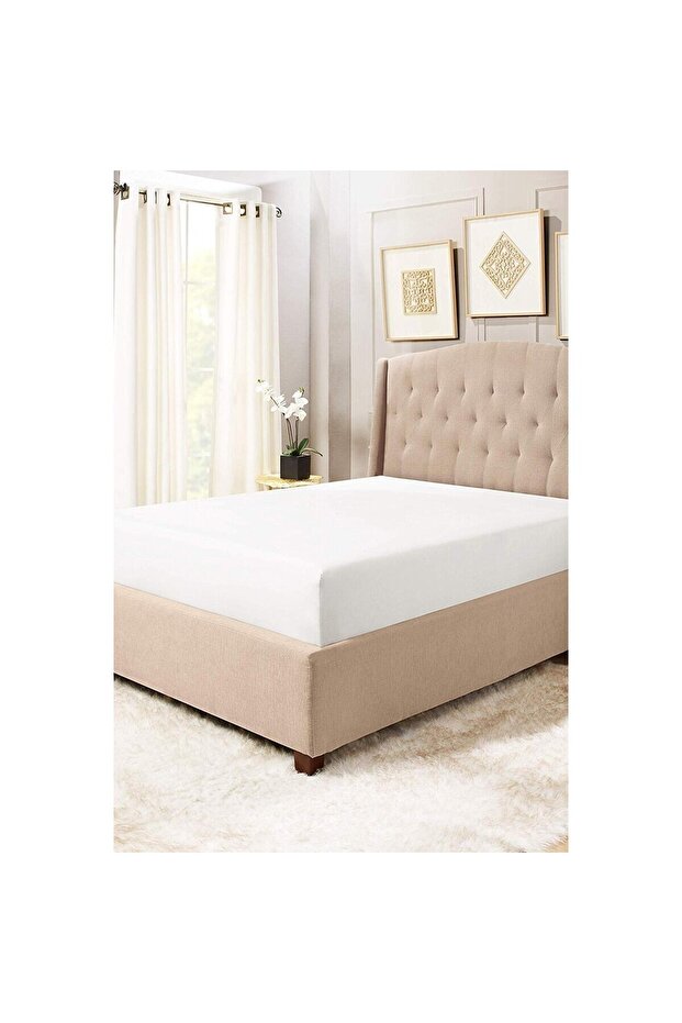 ملاءة سرير مزدوجة غير مطاطية مقاس 220x240 سم - 1