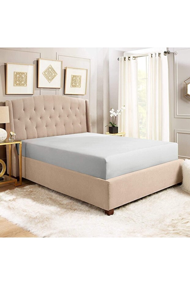 ملاءة سرير مزدوجة غير مطاطية مقاس 220x240 سم - 1