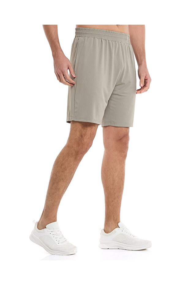 Textured Active Shorts with Elastic Waist - 3