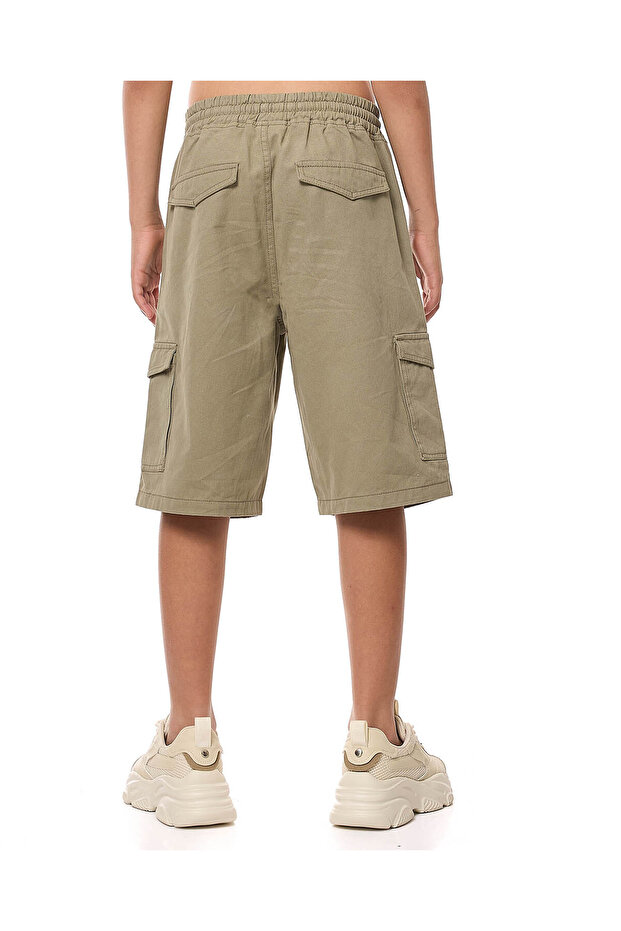 Solid Shorts with Drawstring Waist - 4