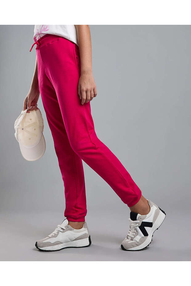 Solid Joggers with Drawstring Waist - 4