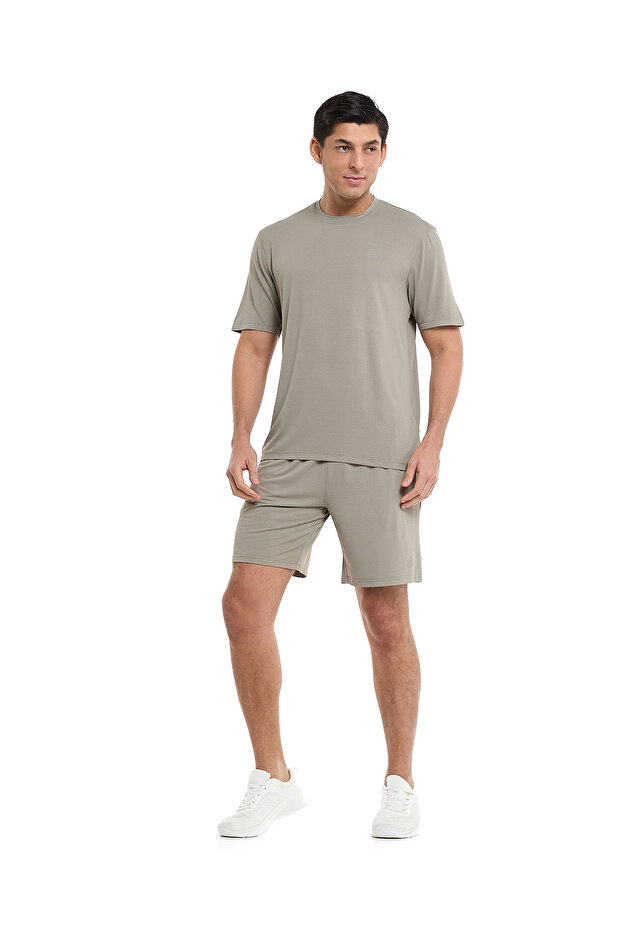 Textured Active Shorts with Elastic Waist - 1