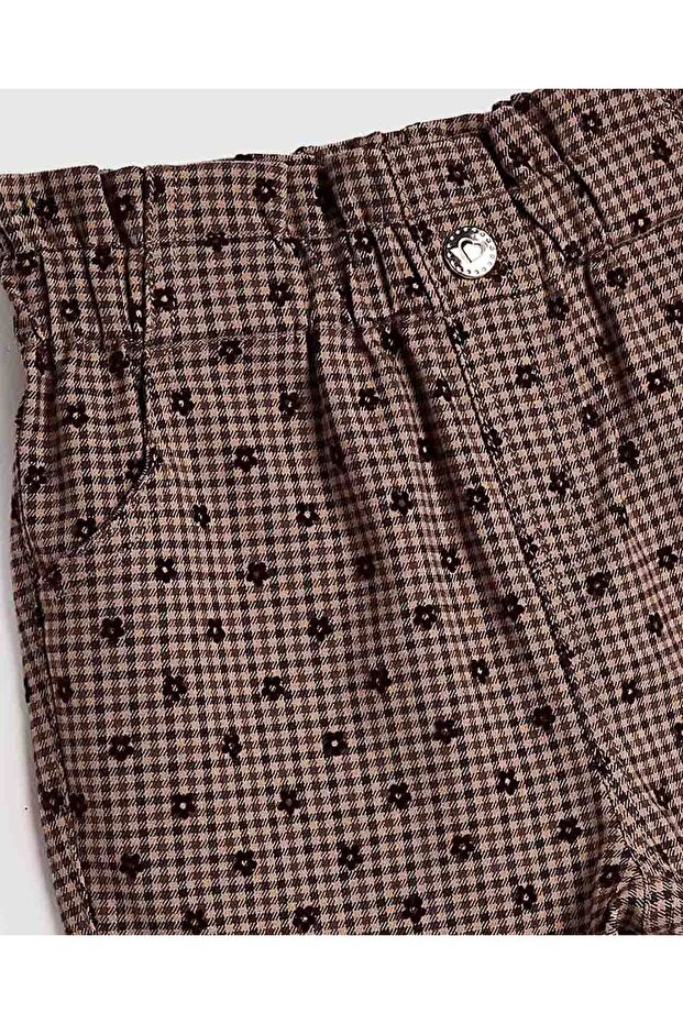 بنطلون منقوش مع أزرار للإغلاق - 3