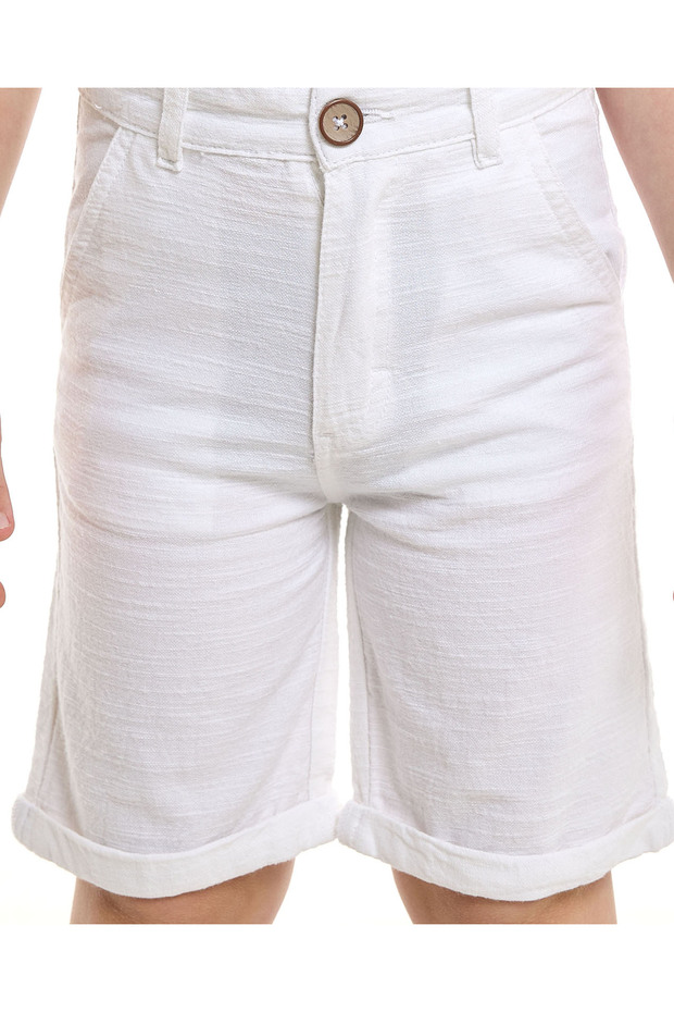 Solid Shorts with Button Closure - 5