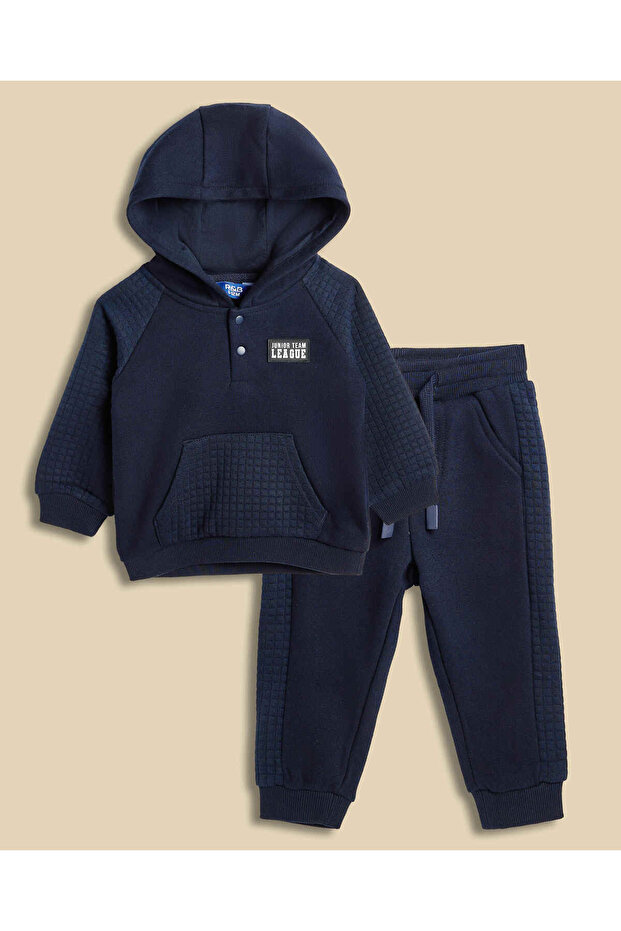 Badge Detail Hooded Clothing Set