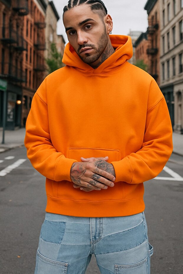 3 Yarn Combed Cotton Unisex Solid Color Sweatshirt