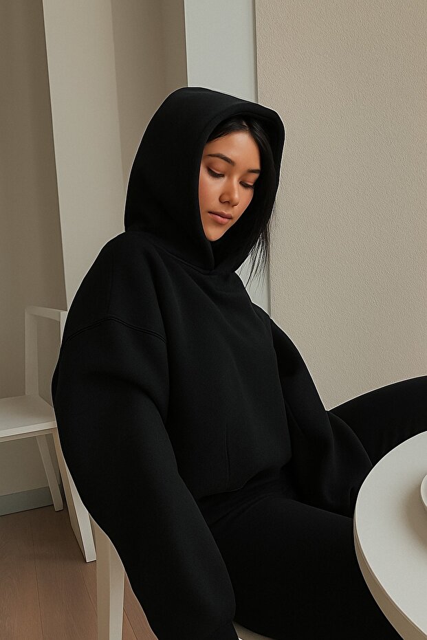 3 Yarn Combed Cotton Unisex Solid Color Sweatshirt