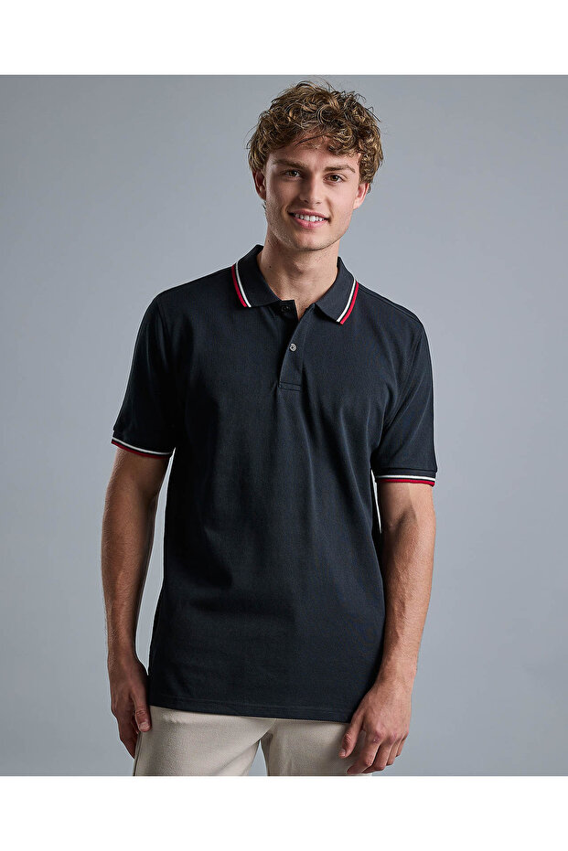 Contrast Tipping Polo T-Shirt with Short Sleeves