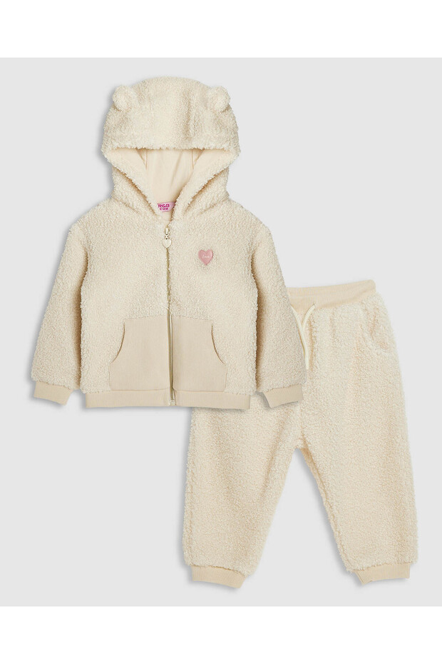 Textured Hooded Clothing Set