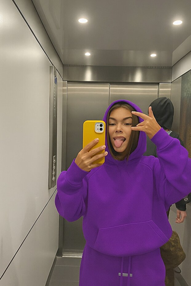 سويت شيرت بلون سادة للجنسين - 1