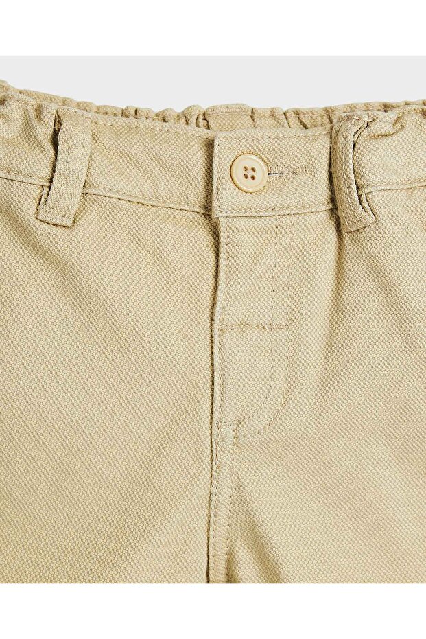 Solid Shorts with Button Closure - 3