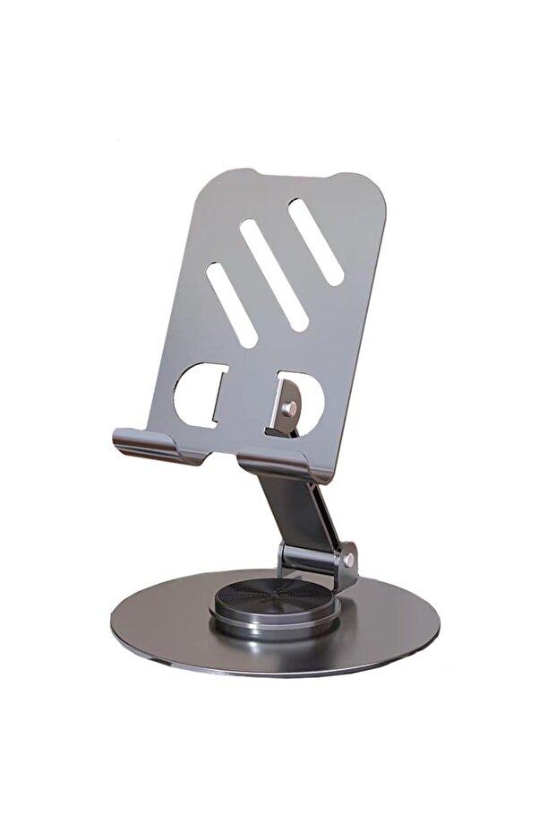 Flippy Rotating Foldable Metal Mobile & Tablet Stand, Gray - 1