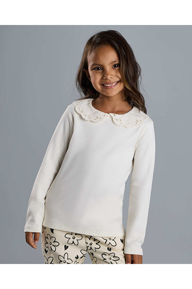 Solid Top with Baby Collar and Long Sleeves