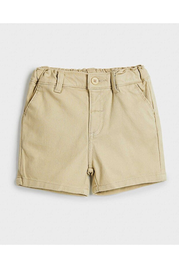 Solid Shorts with Button Closure - 1